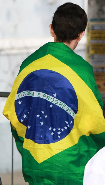 Salvador Bahia Brazilië Juli 2022 Vlag Van Brazilië Gezien Tijdens — Stockfoto