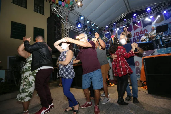 Salvador Bahia Brazil June 2022 People Dancing Forro Party Honor — Stockfoto