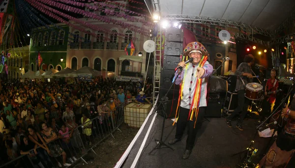 Salvador Bahia Brazil Ιουνίου 2022 Τραγουδιστής Val Macambira Εκτελεί Στο — Φωτογραφία Αρχείου