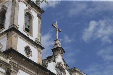 Salvador, Bahia, Brezilya - 20 Haziran 2022: Salvador 'daki Largo Terreiro de Jesus' tan Sao Domingo 'nun Üçüncü Tarikatı Kilisesi