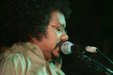 porto seguro, bahia, brazil - november 21, 2009: Singer and songwriter Chico Cesar during a show in the city of Porto Seguro.