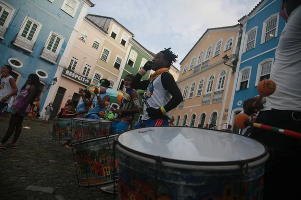 Salvador Bahia Brasil Enero 2022 Miembros Una Banda Percusión Son — Foto de Stock
