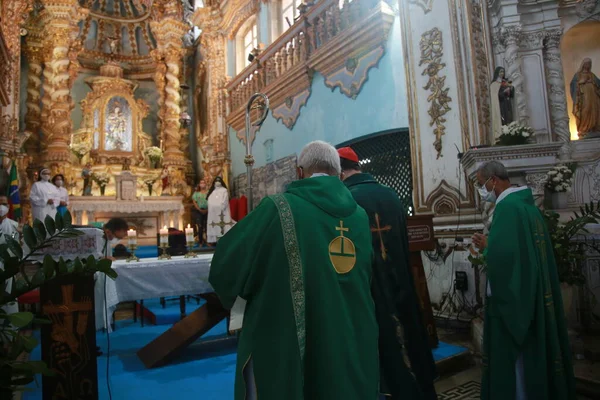 Salvador Bahia Brasil Fevereiro 2022 Altar Igreja Convento Nossa Senhora — Fotografia de Stock