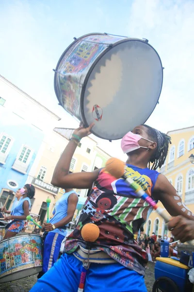 Salvador Bahia Brasil Janeiro 2022 Integrantes Uma Banda Percussão São — Fotografia de Stock