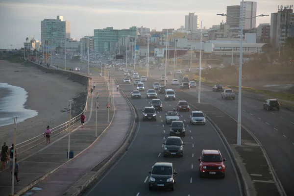 Salvador Bahia Brazil July 2022 Vehicle Traffic Street Downtown Salvador — Stock Photo, Image