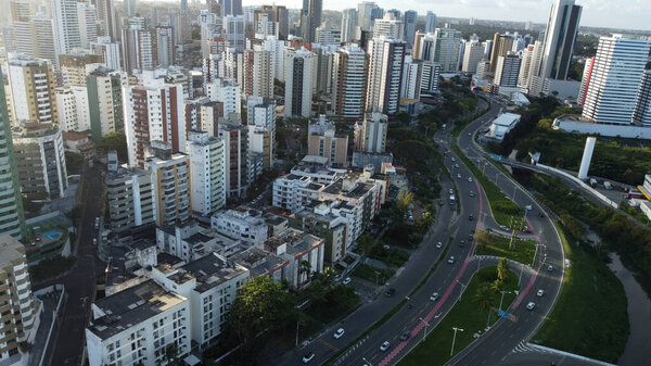 Salvador, bahia, brazil - july 19, 2022: vista aerea de edificios residencias no bairro da Pituba na cidade de Salvador.