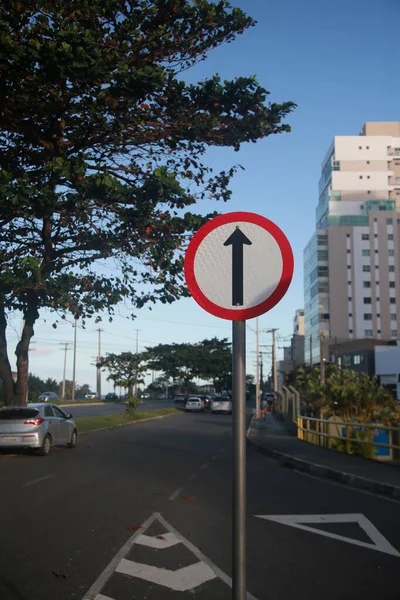 Salvador Bahia Brasil Julio 2022 Señales Tráfico Que Indican Tráfico — Foto de Stock