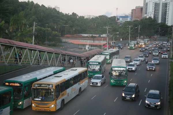 Salvador Bahia Brazil July 2022 Passengers Waiting Public Transport Bus — Stock Photo, Image