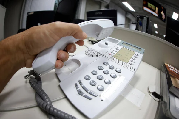 Salvador Bahia Brazil August 2022 Landline Phone Office City Salvador — Fotografia de Stock