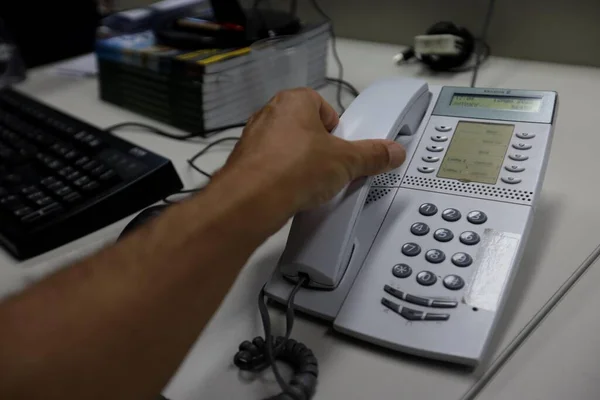 Salvador Bahia Brazil August 2022 Landline Phone Office City Salvador — Zdjęcie stockowe