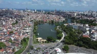 salvador, bahia, brazil - august 3, 2022: aerial view of Dique do Tororo in Salvador city.