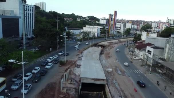 Salvador Bahia Brazil July 2022 View Construction Site Exclusive Lane — Αρχείο Βίντεο
