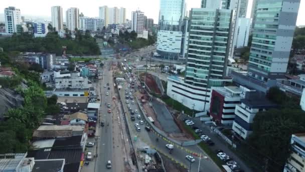 Salvador Bahia Brazil July 2022 View Construction Site Exclusive Lane — Stockvideo