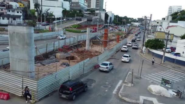 Salvador Bahia Brazílie Červenec 2022 Pohled Staveniště Exkluzivního Pruhu Pro — Stock video