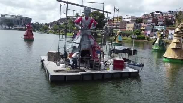 Salvador Bahia Brazil August 2022 Sculptures Orixa Deity Candomble Undergo — Stock videók