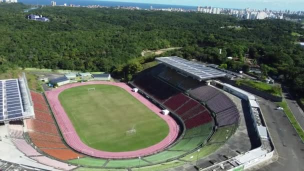 Salvador Bahia Brazil August 2022 Aerial View Estadio Metropolitano Governador — Stok Video