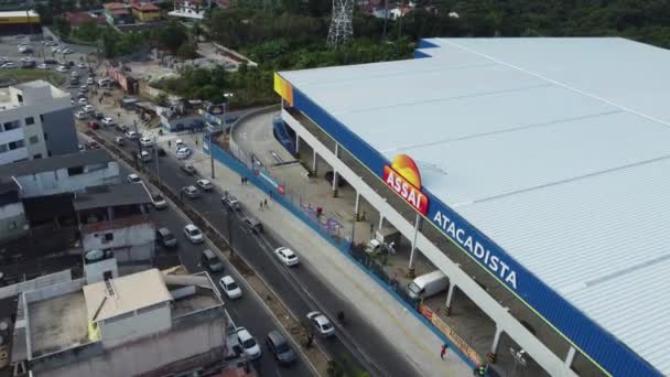 Salvador Bahia Brazil August 2022 View Assai Supermarket Cabula Neighborhood — Stok Video