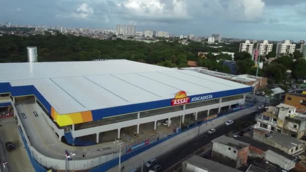 Salvador Bahia Brazil August 2022 View Assai Supermarket Cabula Neighborhood — Stok video