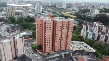 salvador, bahia, brazil - august 25, 2022: aerial view of houses in the neighborhood co Cabula in the city of Salvador.