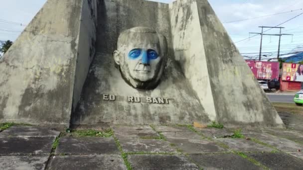 Salvador Bahia Brazil August 2022 View Sculpture Politician Rector Edgard — ストック動画