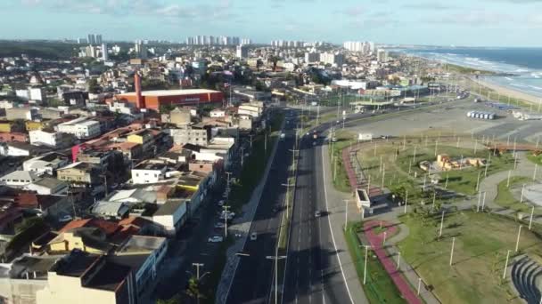 Salvador Bahia Brazil August 2022 Aerial View Houses Favela Area — 图库视频影像