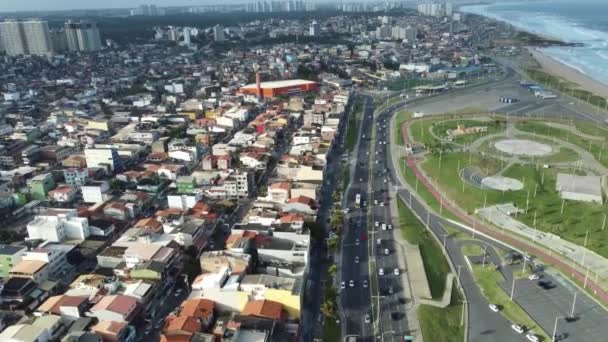 Salvador Bahia Brazil August 2022 Aerial View Houses Favela Area — Video
