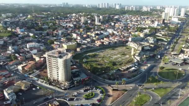 Salvador Bahia Brazil August 2022 Aerial View Houses Favela Area — 图库视频影像