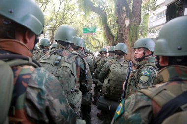 salvador, bahia, brazil - september 7, 2022: military personnel of the Brazilian Navy participate in the military parade commemorating the independence of Brazil in the city of Salvador.