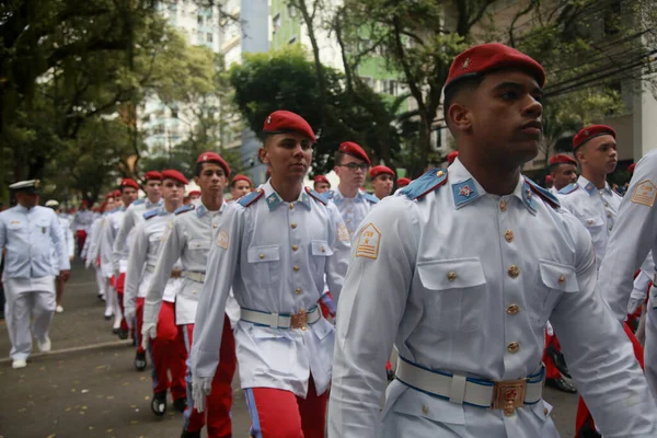 Salvador Bahia Brazil September 2022 Members Military School Fanfare Participate — ストック写真