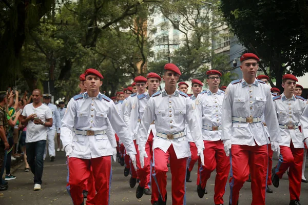 Salvador Bahia Brazil September 2022 Members Military School Fanfare Participate — Fotografia de Stock