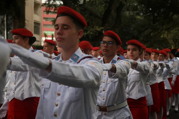 Salvador Bahia Brazil September 2022 Members Military School Fanfare Participate — Fotografia de Stock