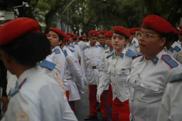 Salvador Bahia Brazil September 2022 Members Military School Fanfare Participate — Fotografia de Stock