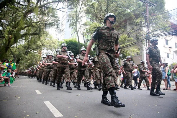Salvador Bahia Brazil September 2022 Military Personnel Brazilian Army Participate — стокове фото