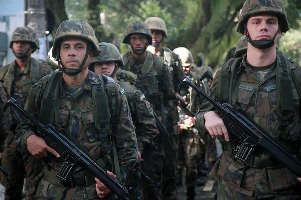 Salvador Bahia Brazil September 2022 Military Personnel Brazilian Army Participate — Stock fotografie