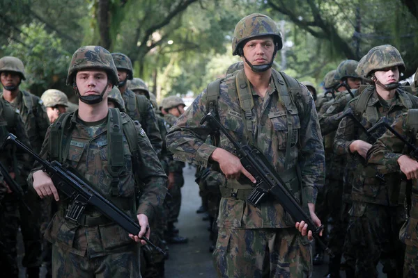 Salvador Bahia Brazil September 2022 Military Personnel Brazilian Army Participate — Stock fotografie