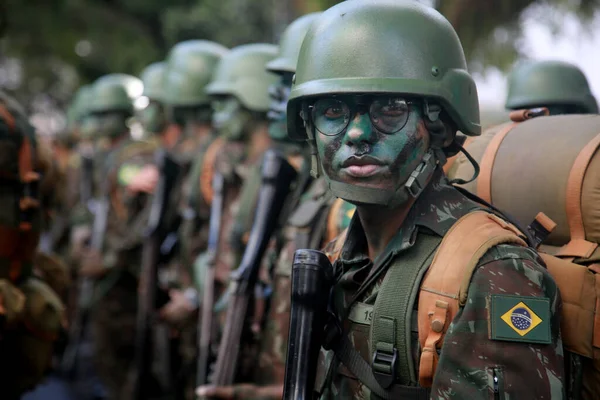 Salvador Bahia Brazil September 2022 Military Personnel Brazilian Army Participate — Stock fotografie
