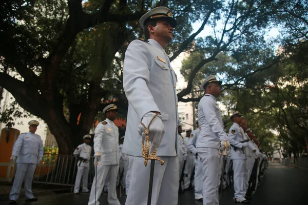 Salvador Bahia Brazil September 2022 Military Personnel Brazilian Navy Participate — Foto Stock