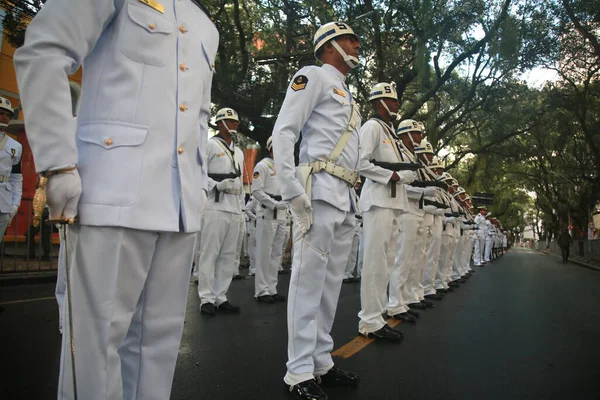 Salvador Bahia Brazil September 2022 Military Personnel Brazilian Navy Participate — стоковое фото
