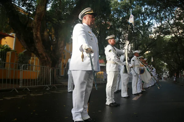 Salvador Bahia Brazil September 2022 Military Personnel Brazilian Navy Participate — стоковое фото