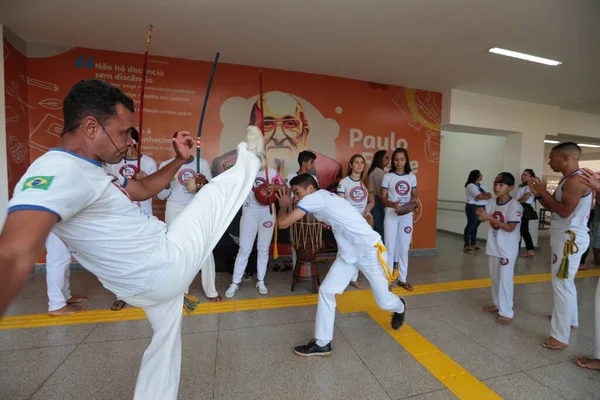 Santana Bahia Brasil Septiembre 2022 Capoeiristas Luchando Una Escuela Pública — Foto de Stock