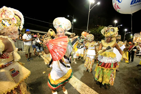 Salvador Bahia Brazílie Února 2016 Členové Bloku Ile Aiye Během — Stock fotografie