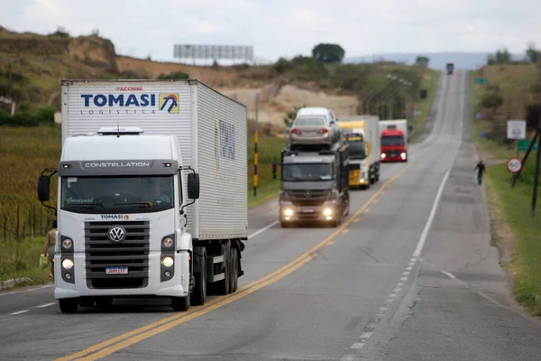 Jaguaquara Bahia Brésil Octobre 2022 Camion Circulant Long Autoroute Fédérale — Photo