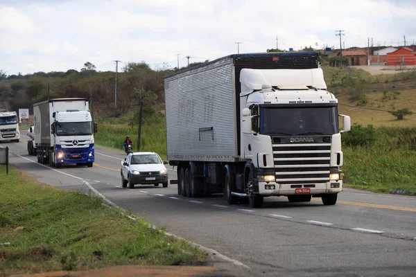 Jaguaquara Bahia Brasil Outubro 2022 Caminhão Que Percorre Rodovia Federal — Fotografia de Stock