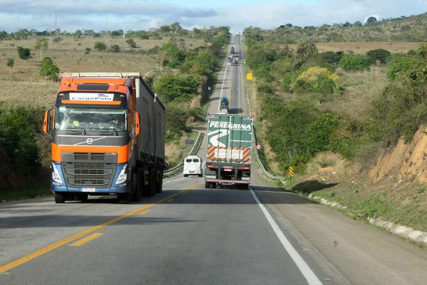 Jaguaquara Bahia Brésil Octobre 2022 Camion Circulant Long Autoroute Fédérale — Photo