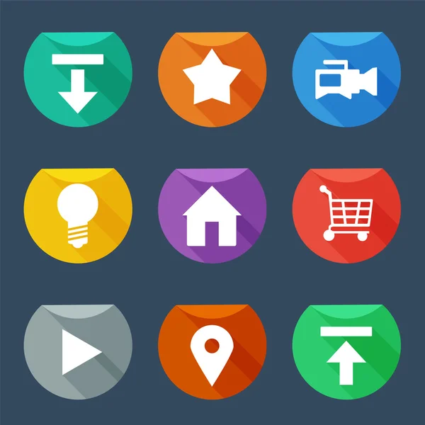 Platte ui icons set — Stockvector