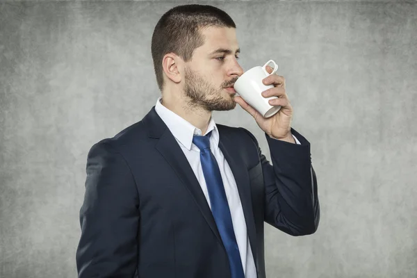 Empresário e seu café — Fotografia de Stock