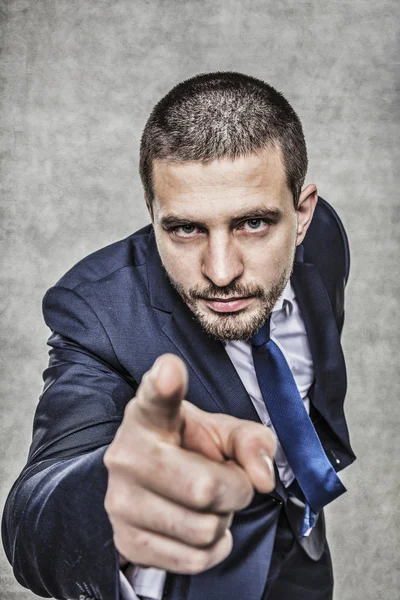 Young businessman pointing at you — Stock Photo, Image
