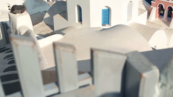Klassische Santorini-Architektur — Stockvideo