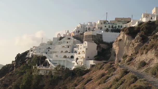 Classic Santorini architecture and landscape — Stock Video