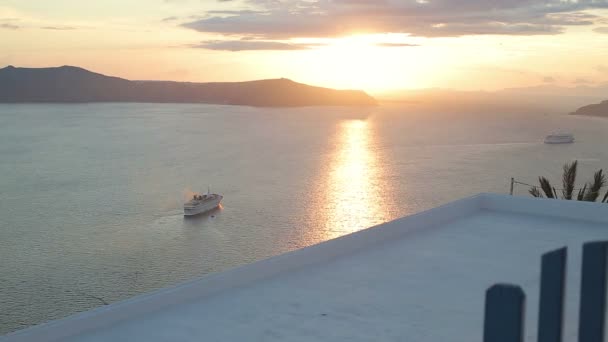 Solnedgången över santorini — Stockvideo